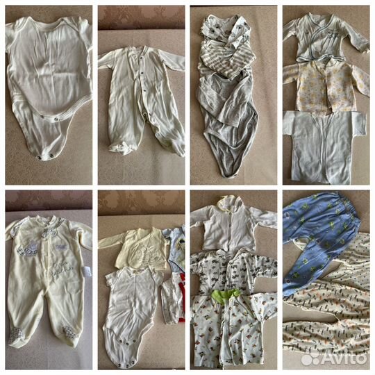 4 пакета детских вещей от 0 до года