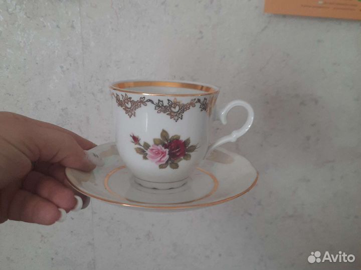 Чашка с блюдцем фарфор чехословакия