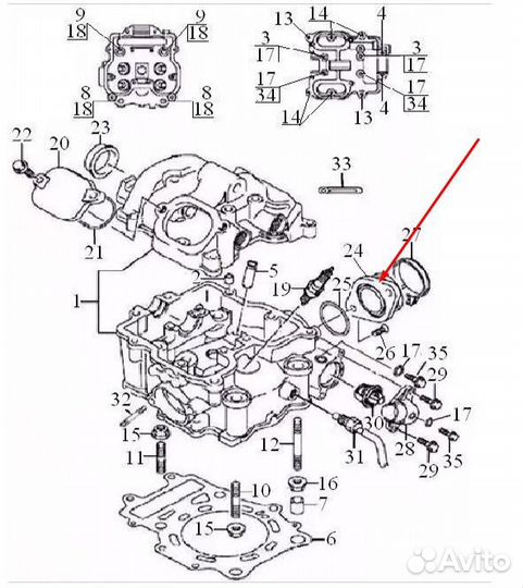 Патрубок впускной L00JQ282 рм 500-2 / 650 / 650-2