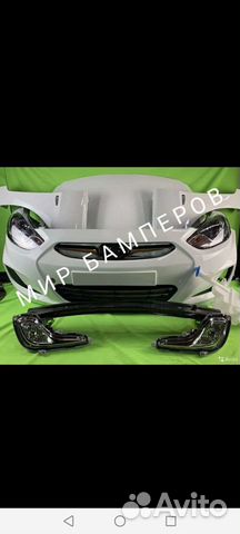 Бампер Hyundai Solaris 2010 + в цвет белый PGU