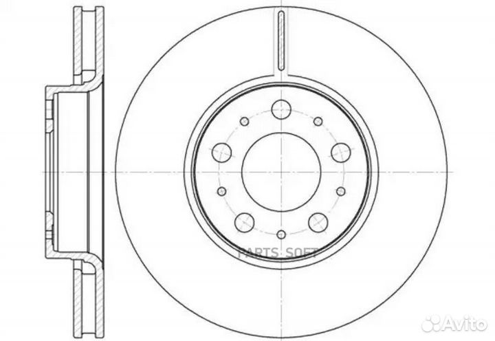 Road house 6619.10 Диск торм. пер.вент.286x26 5 от