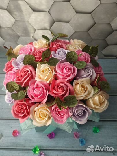 Букет из мыльных роз