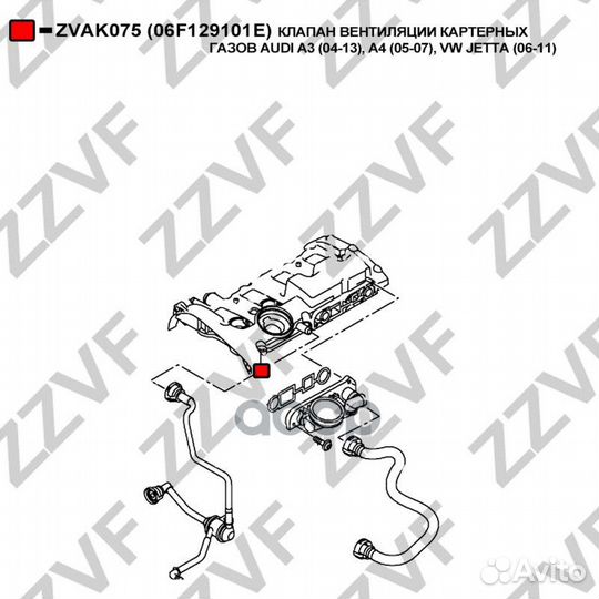 Клапан вентиляции картерных газов audi A3 (04-1