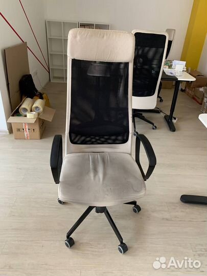 Стул Икея бежевый ткань Маркус