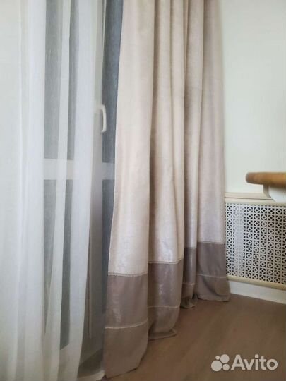 Штора цвета капучино