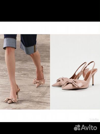 Туфли Zara лаковые с бантом