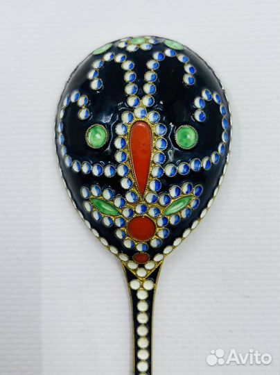 Ложка медовая Русские самоцветы Серебро 916 пр