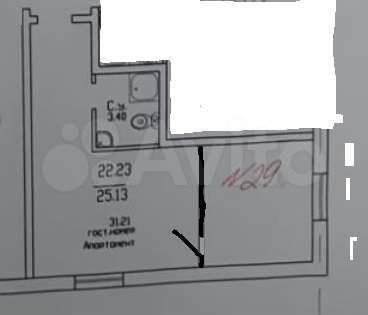 2-к. апартаменты, 25 м², 2/2 эт.
