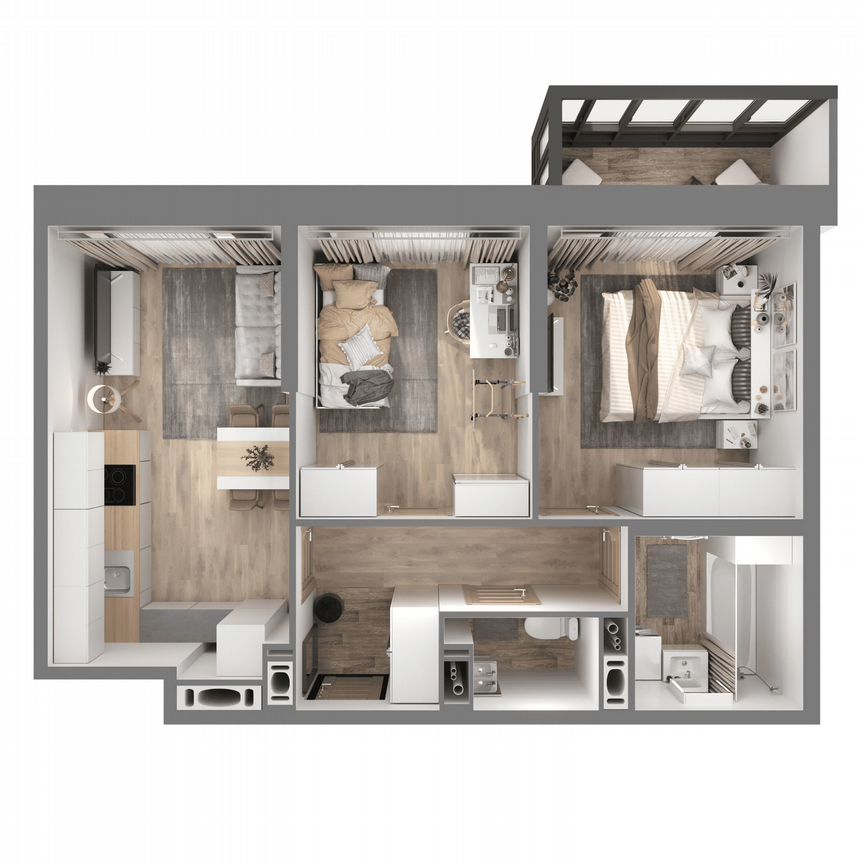 2-к. квартира, 50,5 м², 21/23 эт.