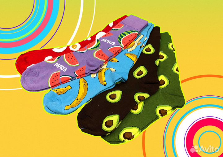 Носки высокие с принтом