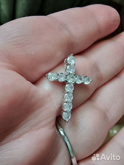 Подвеска Крест с фианитами