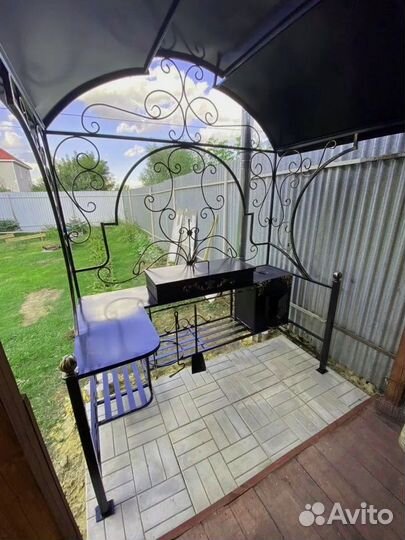 Кованый мангал с печкой