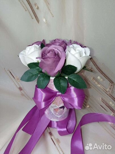 Букет из мыльных роз