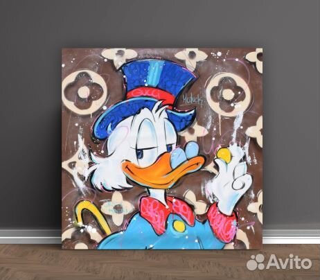 Картины на натуральном холсте. Скрудж Макдак