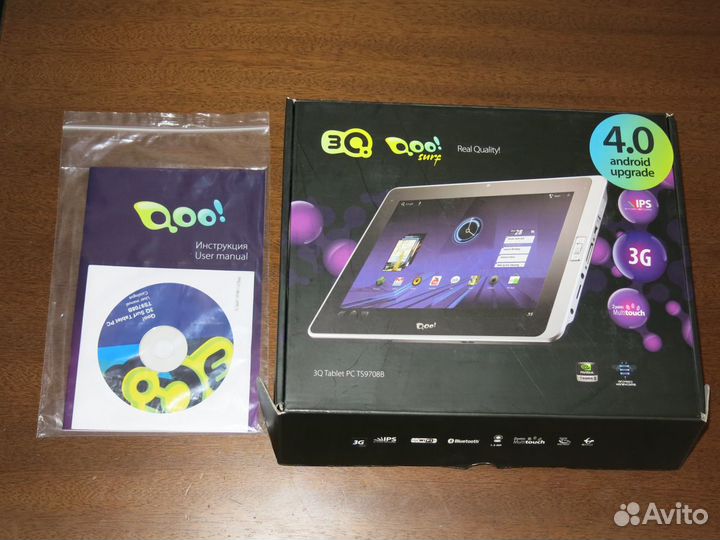 Планшет 3Q TS9708B, 1GB, 16GB, 3G, Android 4.0 чер
