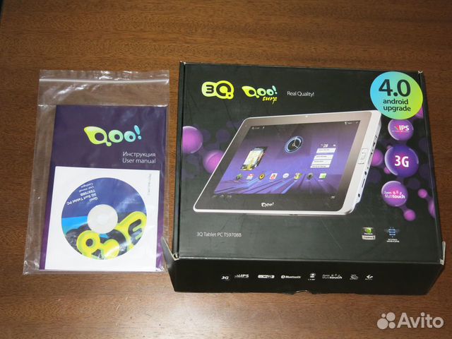 Планшет 3Q TS9708B, 1GB, 16GB, 3G, Android 4.0 чер