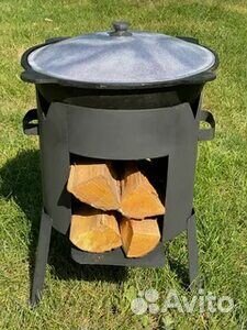 Казан чугунный с печкой