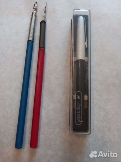 Ручки перьевые чернильные, кнопки СССР