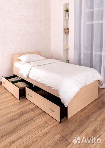 Кровать с матрасом 80х200 Милена с ящиками