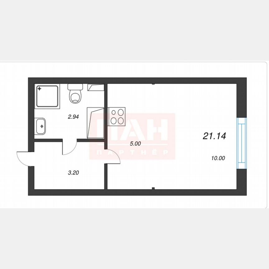 Квартира-студия, 21,1 м², 14/22 эт.