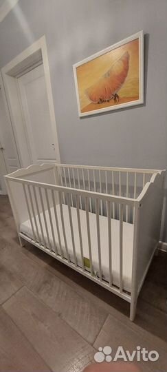 Кровать IKEA hensvik хенсвик + доп стенка 0-3+ лет