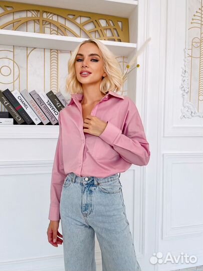 Рубашка женская розовая