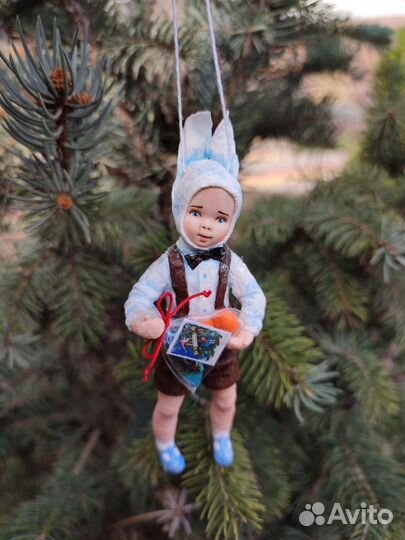 Ватная елочная игрушка