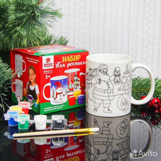 Кружка раскраска - Снеговичок