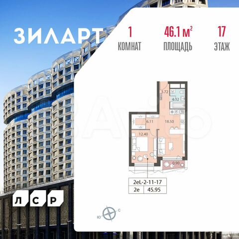 ИНТЕРЬЕР ОДНОКОМНАТНОЙ КВАРТИРЫ (46 КВ. М)