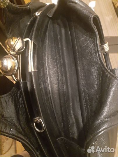 Сумка женская натуральная кожа черная бу