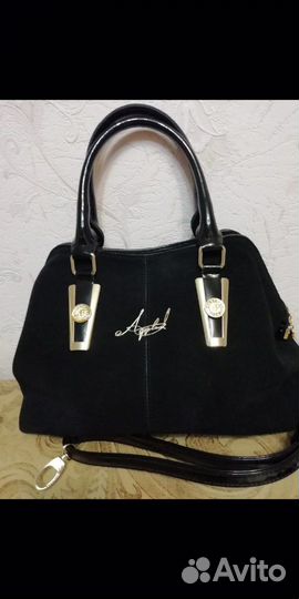 Сумка замш+лак