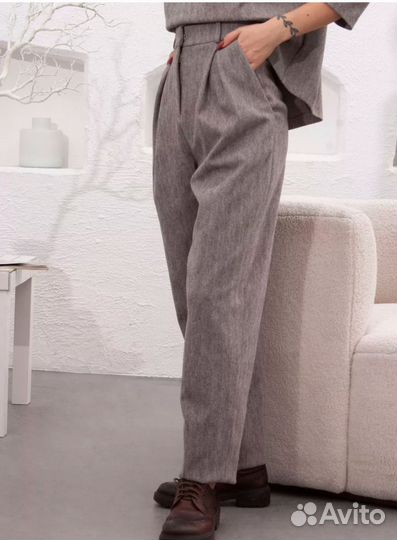 Брюки бананы теплые 46