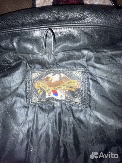 Мужская байкерская кожанка