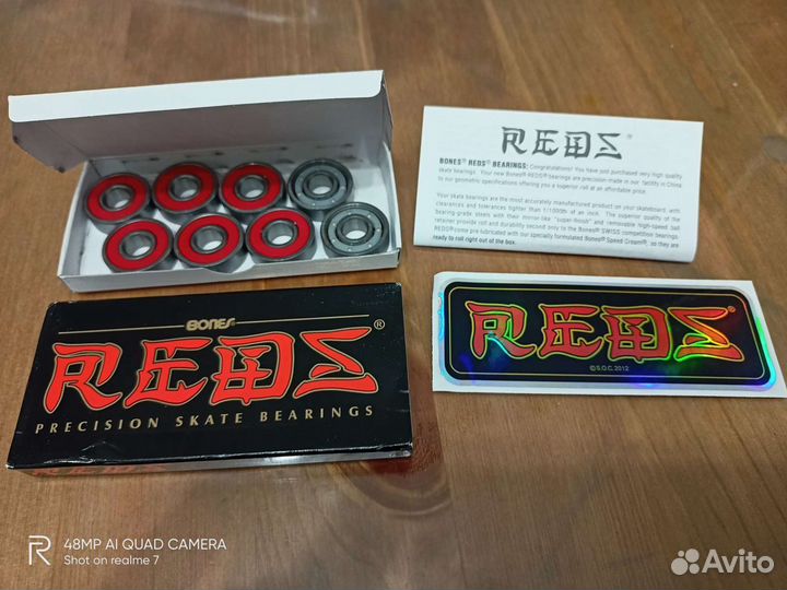 Подшипники Bones Reds скейтборд самокат ролики