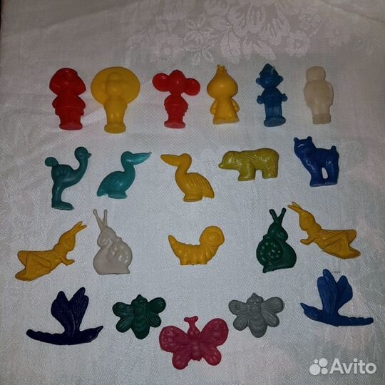 Маленькие фигурки СССР, литая резина, пластик