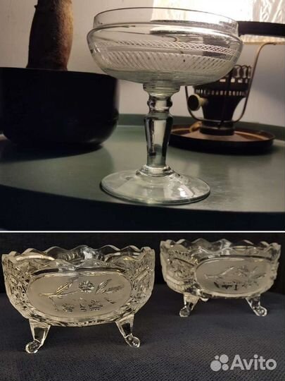 Антикварные креманки и конфетницы Мальцов Чехия