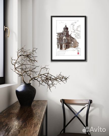 Архитектурный принт А3 Особняк Черновой