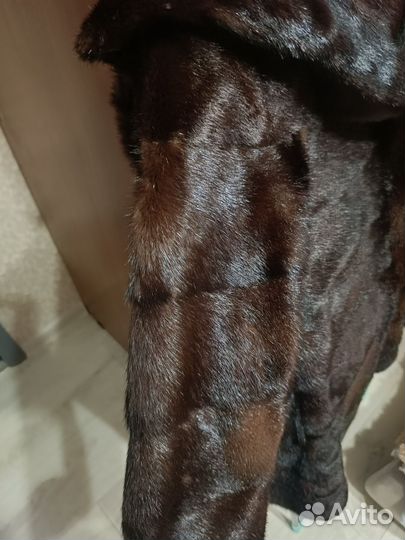 Шуба норковая 42 с капюшоном