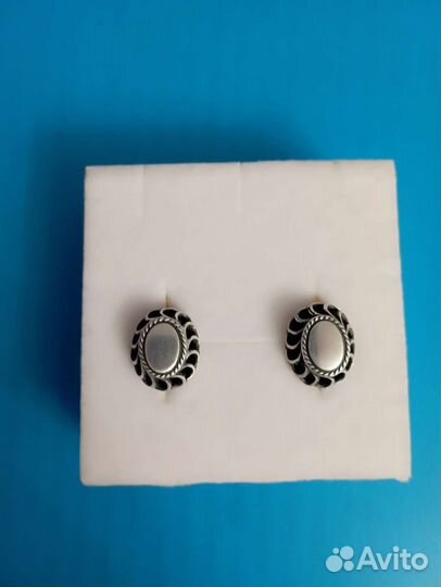 Серьги серебро эмаль брошь чехословакия СССР