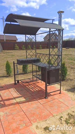 Мангал кованый с крышей