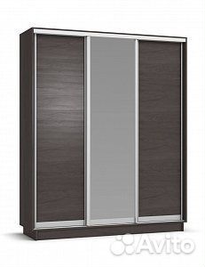 Шкаф-купе для одежды с зеркалами, 3-дверный