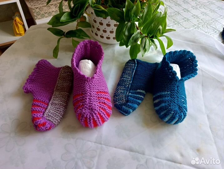 Носки ручной вязки шерстяные 5шт
