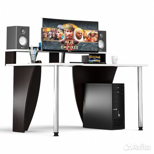 Игровой компьютерный стол с надстройкой С-мд-ск2Н