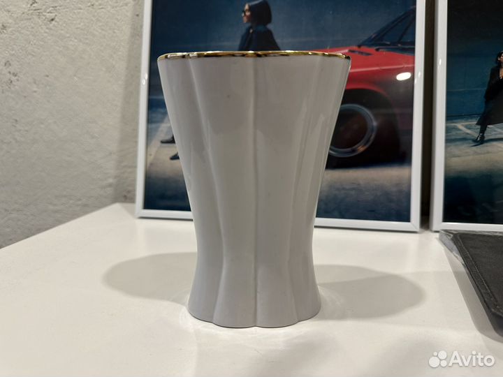 Фарфоровая ваза, карандашница 50 лет СССР Агитация