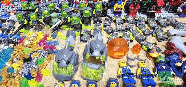 Lego минифигурки менирал,голова короля,нексо найз