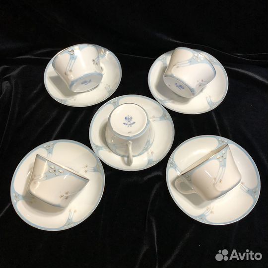 Чайные пары Кузнецов. Модерн. Ручка рыбкой