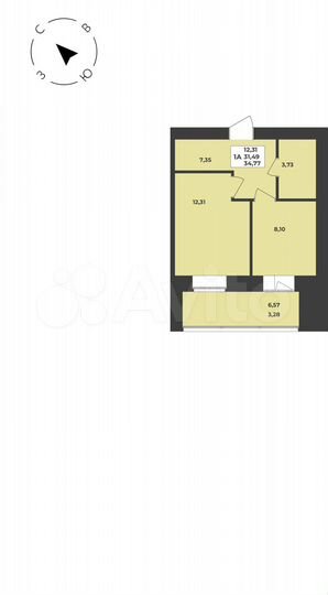 1-к. квартира, 34,8 м², 5/8 эт.