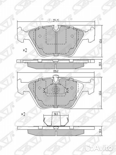 Колодки задние BMW X5 07- X6 08- ST34216763044