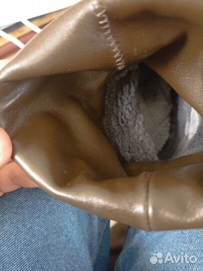 Утепленные кожаные полусапожки