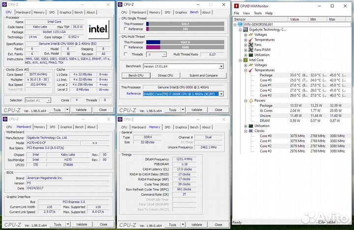 Процессор Intel i7 (4C/8T 3.0ггц) LGA1151